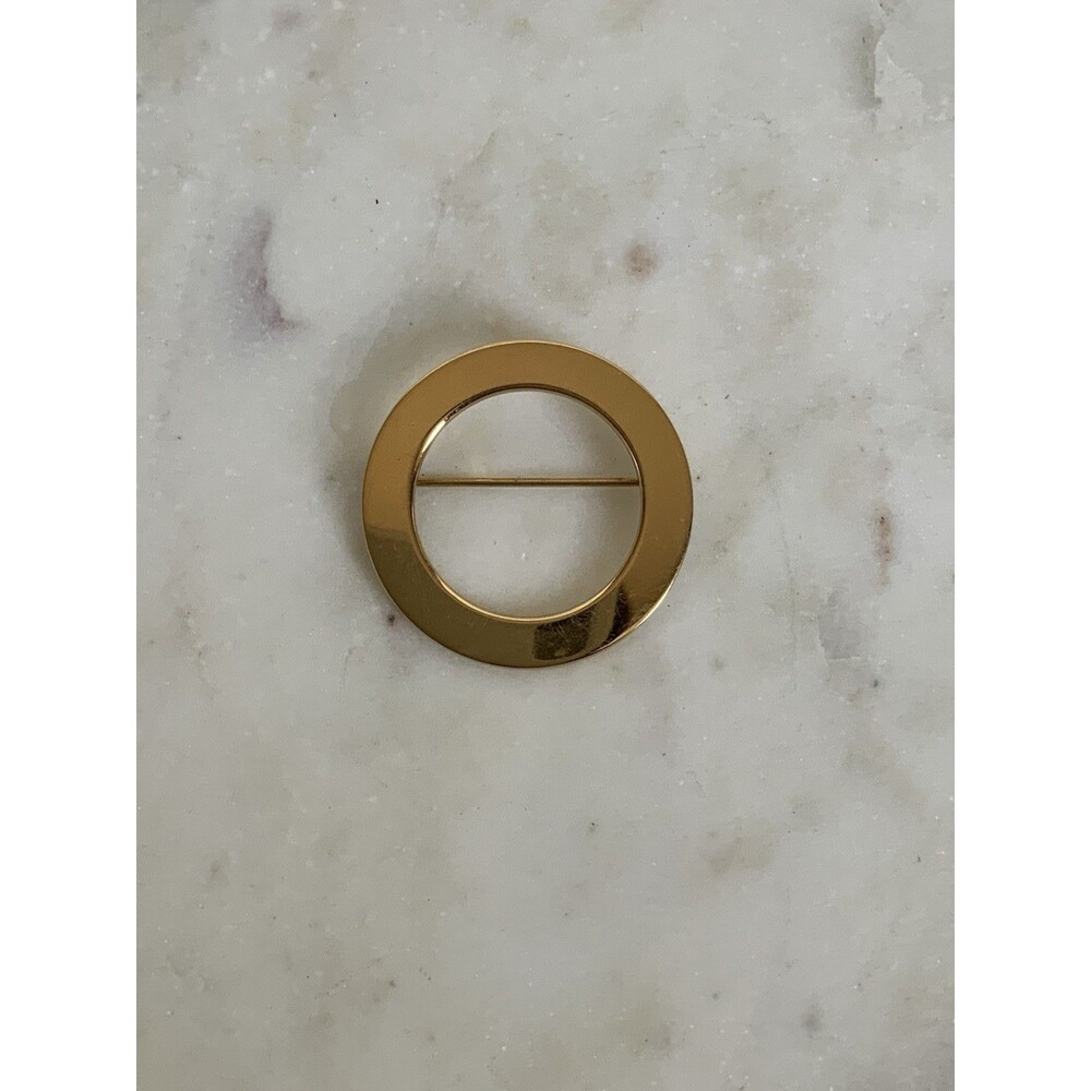 Vintage Monet Gold Tone Brooch Signed